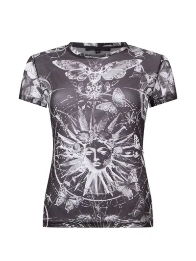 Philipp Plein Tulle Butterfly-print T-shirt In Purple