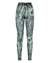 Philipp Plein Tulle Leggings Flame In Green