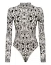 Philipp Plein Tulle Long-sleeved Body Gothic Plein In Multi