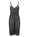 Philipp Plein Tulle Midi Dress Strass Monogram In Black