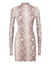 Philipp Plein Snakeskin-print Long-sleeve Minidress In Multi