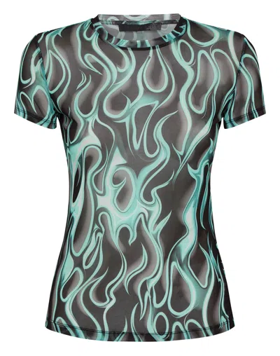 Philipp Plein Tulle T-shirt Sexy Pure Ss Flame In Green