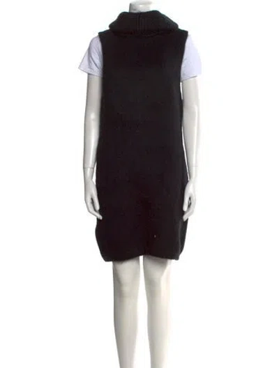 Pre-owned Philipp Plein Turtleneck Mini Dress In Black