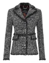 Philipp Plein Tweed Blazer In Black