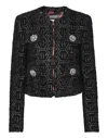 Philipp Plein Monogram Tweed Jacket In Black