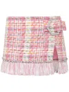 Philipp Plein Tweed Mini Skirt In Pink