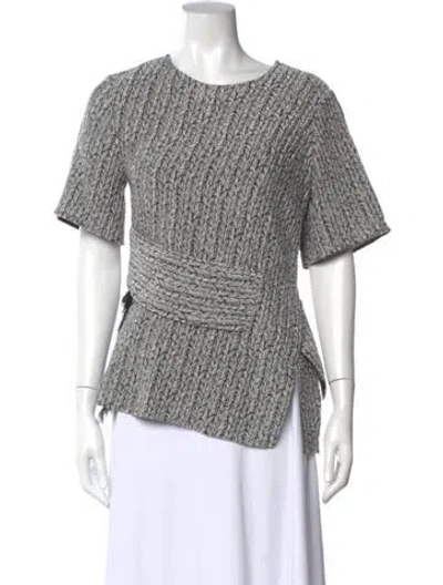 Pre-owned Philipp Plein Tweed Pattern Crew Neck Top In Gray