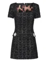 Philipp Plein Tweed Short Dress Monogram In Black