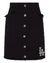 Philipp Plein Crystal Skull Tweed Short Skirt In Black