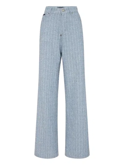 PHILIPP PLEIN TWEED WIDE-LEG JEANS