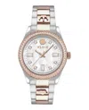 Philipp Plein Two-tone Crystal-accented Timepiece With Deployant Buckle In Silver