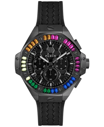 Philipp Plein Unisex Chronograph Black Silicone Strap Watch 42mm