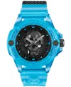 Philipp Plein Unisex The Skull Scuba Duba Blue Silicone Strap Watch 44mm In Blue