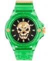 Philipp Plein Unisex The Skull Scuba Duba Green Silicone Strap Watch 44mm In Green