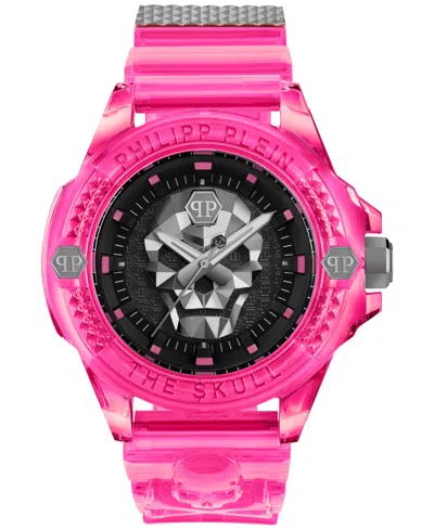 Philipp Plein Unisex The Skull Scuba Duba Pink Silicone Strap Watch 44mm