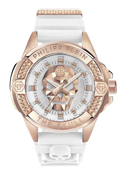 Pre-owned Philipp Plein Unisex Watch Analog Quartz The $kull Pwaaa2224 Silicone