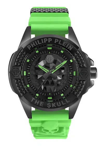 Pre-owned Philipp Plein Unisex Watch Analog Quartz The $kull Pwaaa2524 Silicone