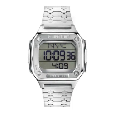Pre-owned Philipp Plein Unisex Watch Digital Quartz Hyper Shock Silver Pwhaa0521 Stainless