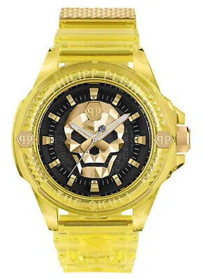 Pre-owned Philipp Plein Unisex Wristwatch The $ Kull Synthetic Yellow Pwwaa0123