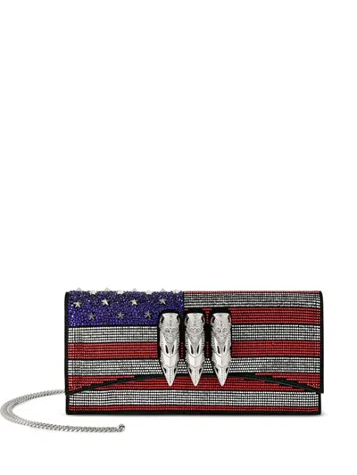 Philipp Plein Us Flag Strass Claw Clutch In Multi