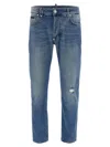 Philipp Plein Distressed Denim Trousers With Pockets And Loops In Blue