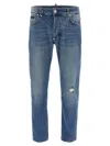 Philipp Plein Distressed Denim Trousers With Pockets And Loops