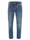 Philipp Plein Distressed Denim Trousers With Pockets And Loops