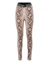 Philipp Plein V Cut Leggings Python Print Crystal Plein With Crystals In Multi