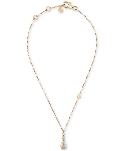Philipp Plein Valentine Crystal Charm 17-3/4" Pendant Necklace In Gold Ion-plated Stainless Steel