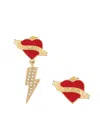 Philipp Plein Plein Valentine Crystal Stud Earrings Woman Earrings Gold Size - Recycled Stainless St In Gold
