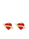 Philipp Plein Valentine Stud Earrings In Gold Ion-plated Stainless Steel In 金色