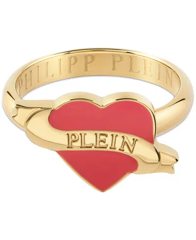 PHILIPP PLEIN VALENTINE RING IN GOLD ION-PLATED STAINLESS STEEL