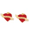 Philipp Plein Valentine Stud Earrings In Gold Ion-plated Stainless Steel In Gold