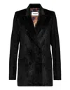 Philipp Plein Metallic Corduroy Blazer In Black