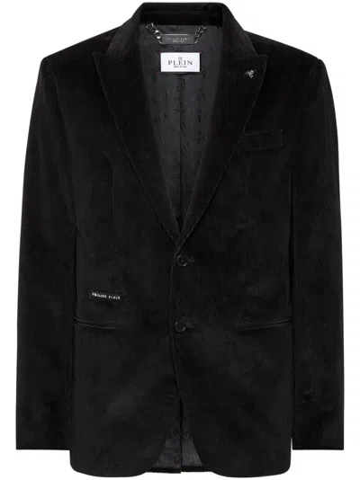 Philipp Plein Velvet Blazer In Black
