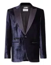 Philipp Plein Velvet Blazer In Blue