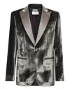 Philipp Plein Contrast-lapel Velvet Blazer In Multi