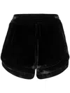 Philipp Plein Velvet Elasticated-waist Shorts In Black