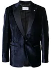 Philipp Plein Velvet-finish Blazer In Blue