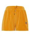 Philipp Plein Velvet-effect Logo-plaque Track Shorts In Orange