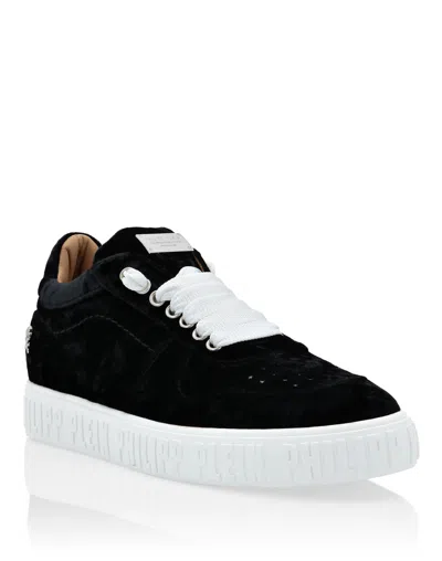 Philipp Plein Velvet Lo-top Sneakers Plein Hurricane In Black