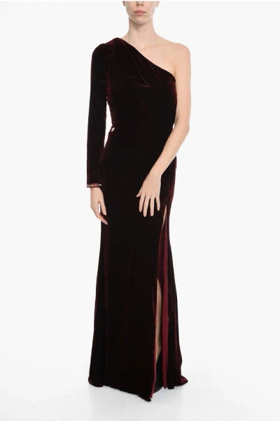 Philipp Plein Velvet One-shoulder Amazing Dress In Black