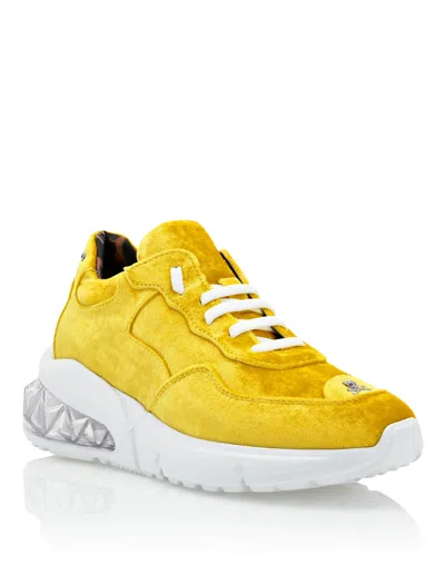 Philipp Plein Velvet Runner In Yellow