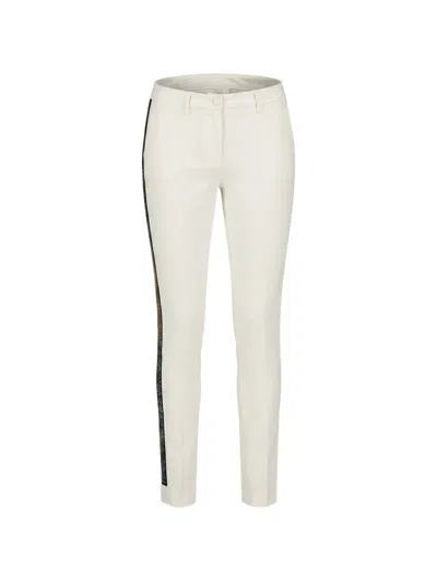 Philipp Plein Veronique Rhinestone-stripe Trousers In White