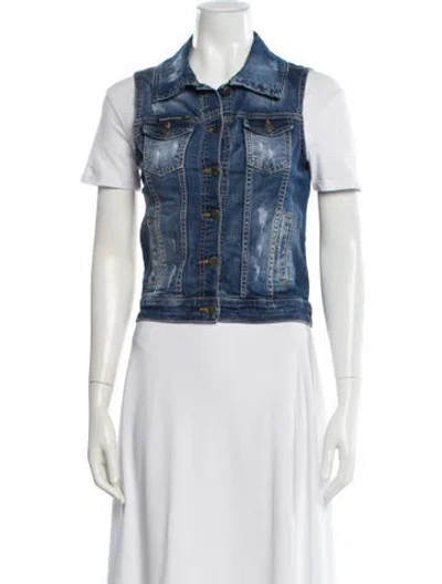 Pre-owned Philipp Plein Vest In Blue