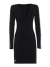 Philipp Plein Dream Girl Long Sleeve Shift Dress In Negro