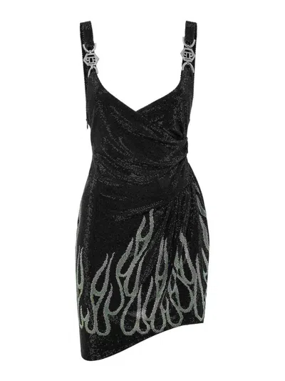Philipp Plein Flamemini Dress In Black  