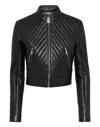 Philipp Plein Vintage Leather Biker Jacket Ls Flame