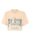 Philipp Plein T-shirt Round Neck Ss Crop Vintage Print