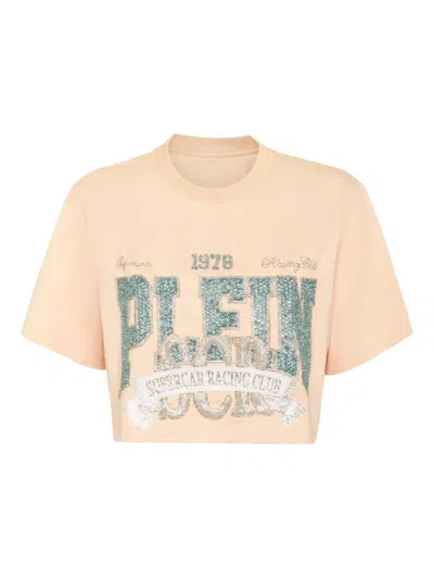 PHILIPP PLEIN VINTAGE-PRINT CROPPED T-SHIRT